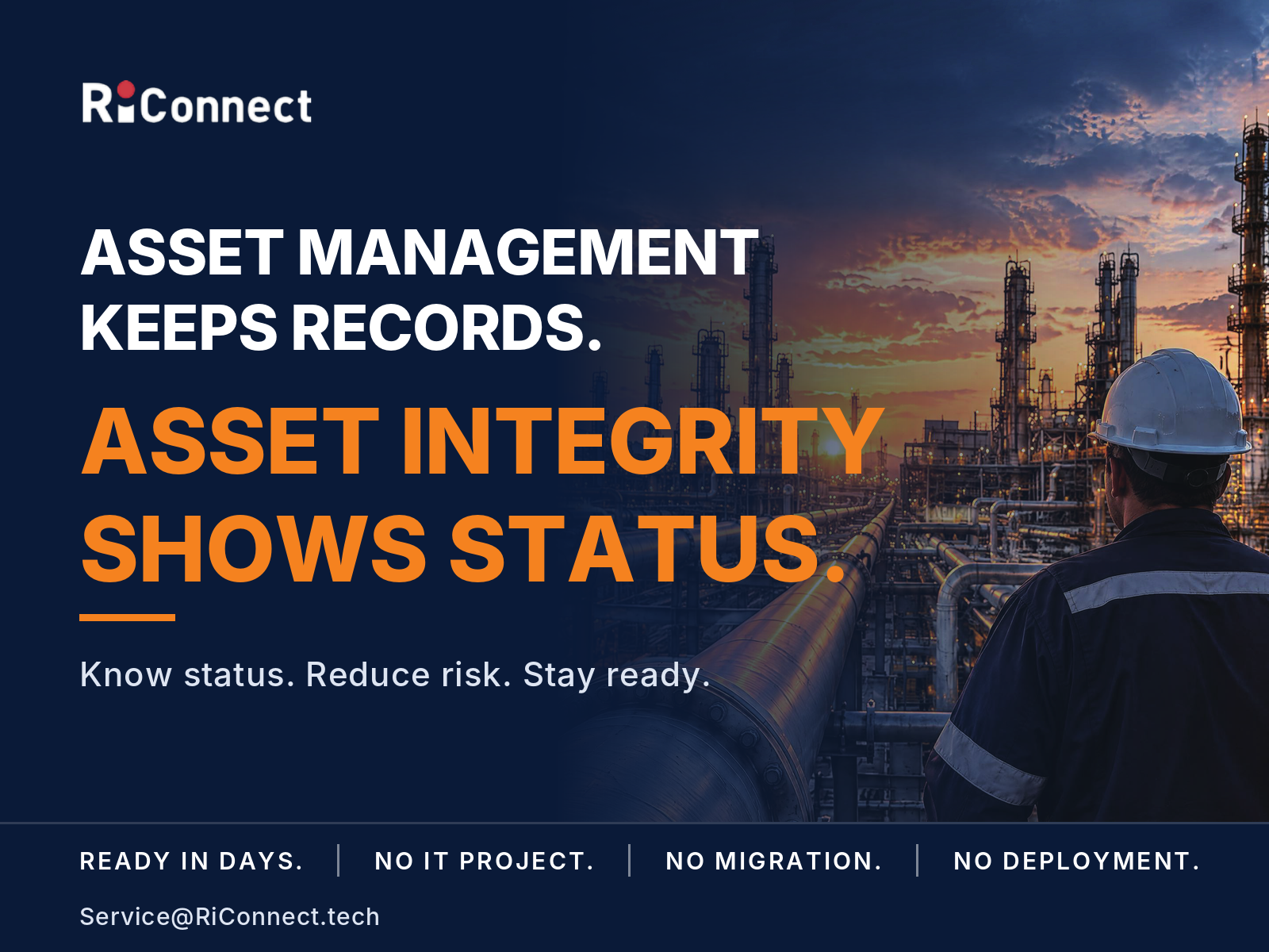 RiConnect Asset Integrity Moves Management from Asset Records to Asset Readiness